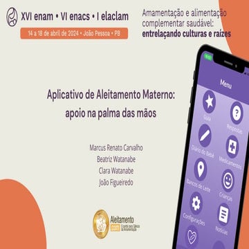 Aplicativo aleitamento: apoio na palma das mãos