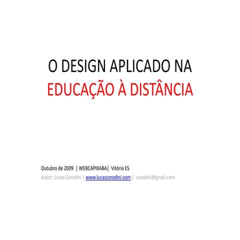 Design aplicado na Educação à Distância