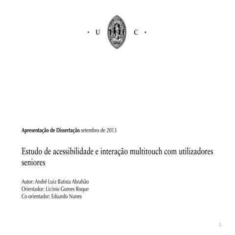 Apresentação Dissertação de Mestrado Curso de Design e Multimédia da Universi...