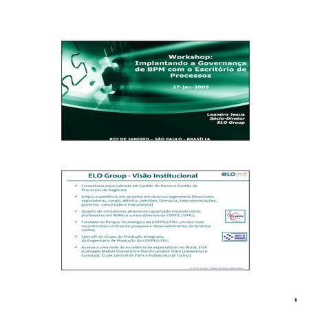 [IQPC] Apresentação - EloGroup 2009