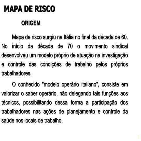 Treinamento CIPA - Mapa de Risco | PDF