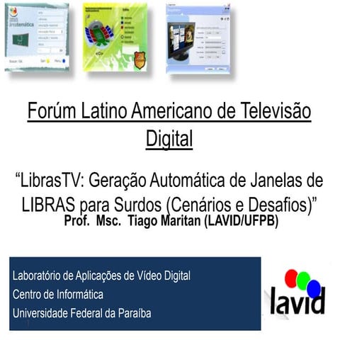Apresentacao Tiago Maritan (LAVID / UFPB)