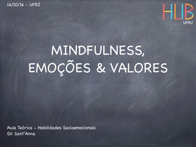 Apresentação Mindfulness, Emoções e...