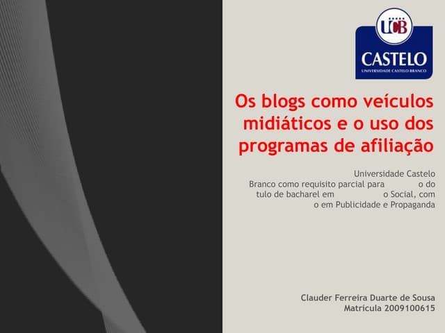 Apresentação da Monografia - Clauder Sousa