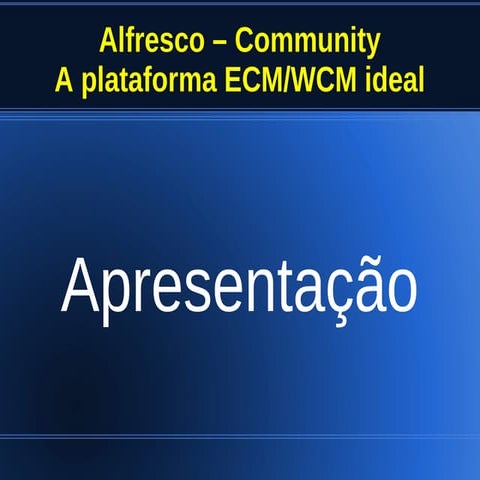 Apresentacao oficical alfresco