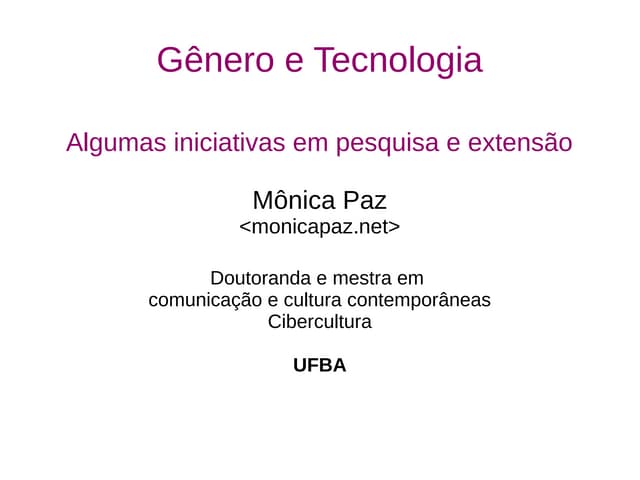 Gênero e Tecnologia