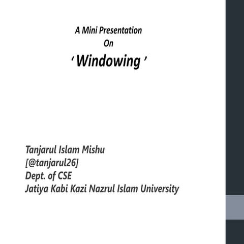 A presentation on windowing | PPT