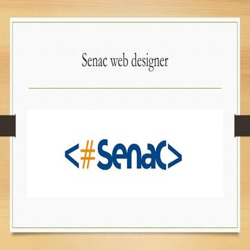 Senac apresentação web Designer