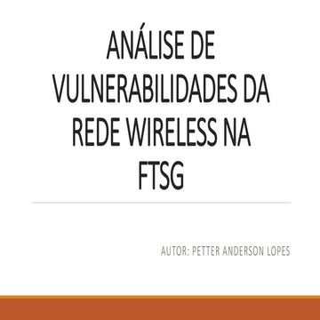 Apresentação Workshop - Análise de Vulnerabilidades