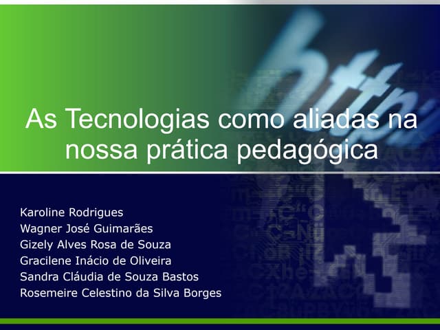 Apresentação   importância das tecn...