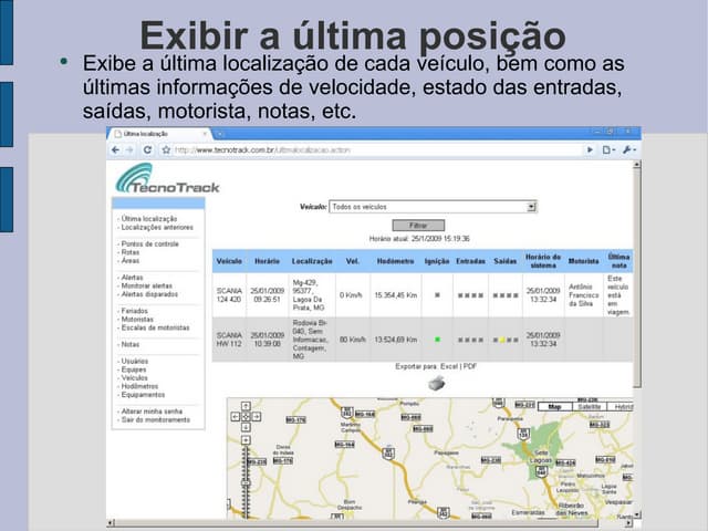 Apresentação do sistema Tecnotrack