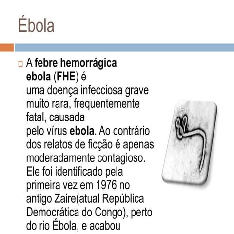 Ebola - slides (contexto histórico, características) | PDF
