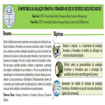 A importância da Avaliação Formativa e Formadora no uso de Recursos Educativos Digitais