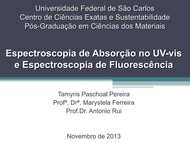 Espectroscopia de UV-Vis e Fluoresc...