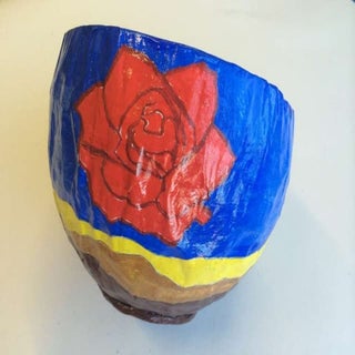 Taças em papel maché - trabalho d´a...