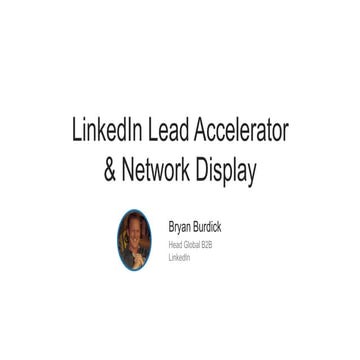 LinkedIn Lead Accelerator & Network Display - B2B Connect SP 2015
