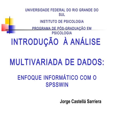 Multivariate data analysis | PPT