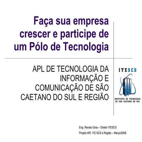 ApresentaçãO Apl Tic Scs E RegiãO