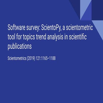 ScientoPy: Advanced Scientometric Tool for Trend Analysis in Scientific ...