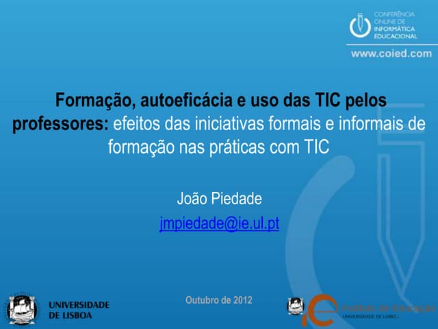 Formação, Autoeficácia e Uso das TI...