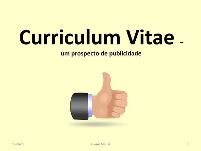 Apresentação curriculum vitae