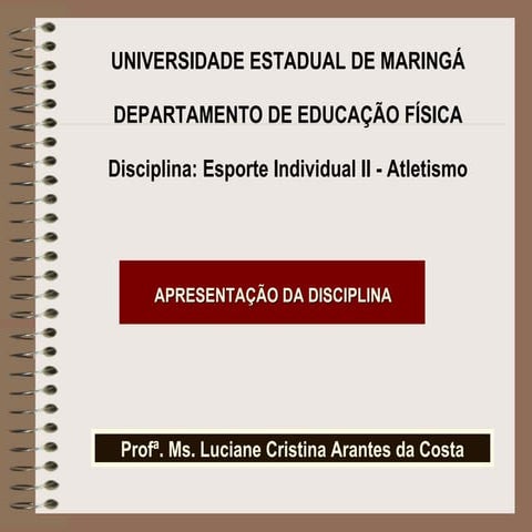 Apresentação da disciplina | PPT