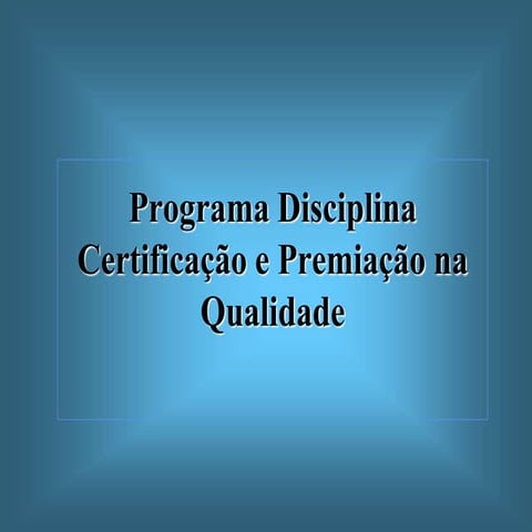 APRESENTAÇÃO DA DISCIPLINA PROGRAMA VOLTADO AO PÚBLICO PROFISSIONAL | PPT