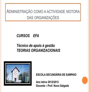 Apresentação de algumas teorias org...
