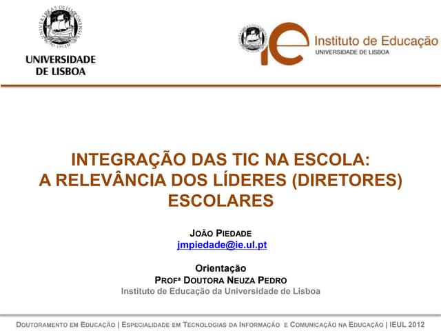 Integração das TIC na Escola: A rel...