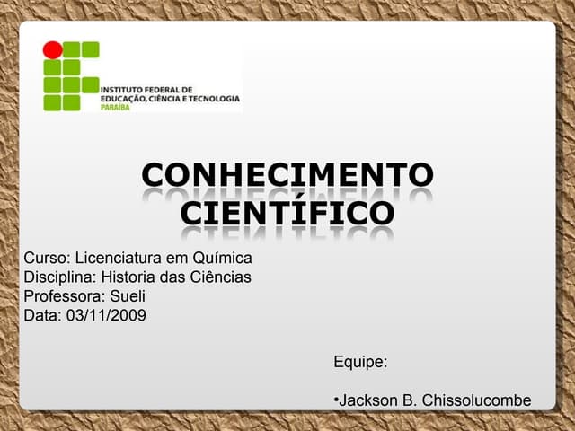 CONHECIMENTO CIENTÍFICO