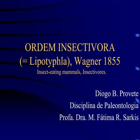 Ordem Insectivora (Mammalia) | PPT