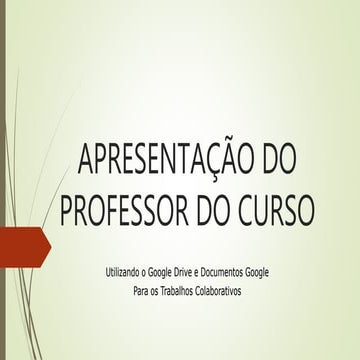 Apresentação do professor do curso | PPTX