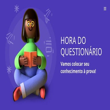 Apresentação Educacional com Questionário Estilo Ilustrado Moderno 3D ...