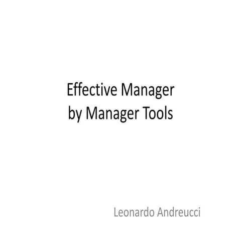 Effective Manager | PPT | Download Gratuito