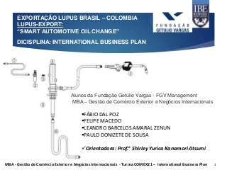 MBA FGV - Apresentação International Business Plan - Fase Estratégica