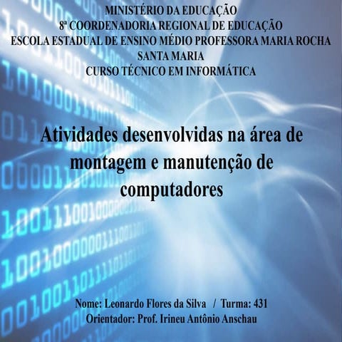 Apresentação de defesa final de estágio