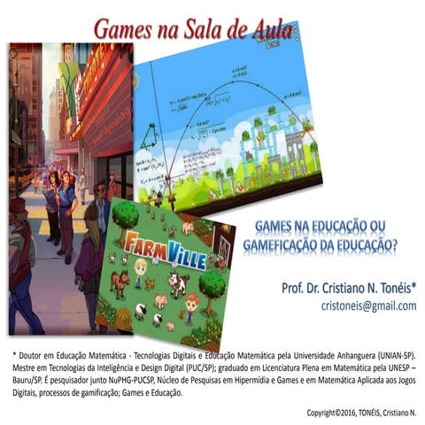 Apresentação palestra games na sala e aula