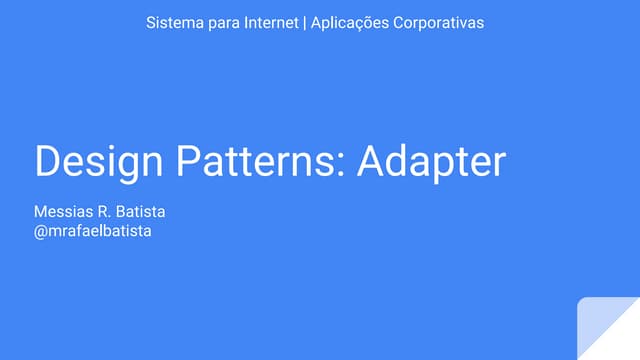 Padrões de Projeto: Adapter