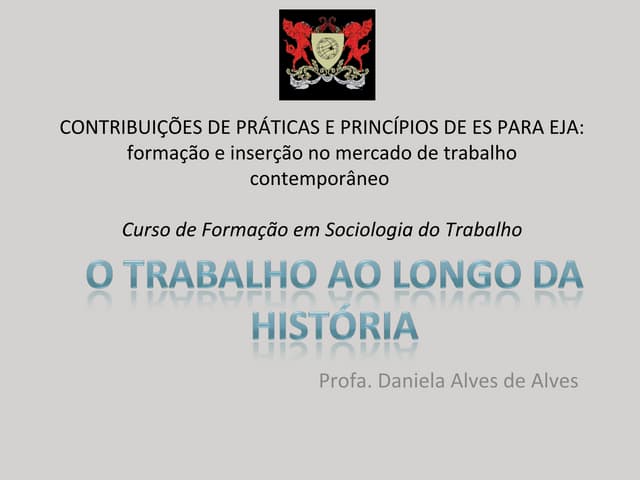 PEC-EJA: Sociologia do Trabalho
