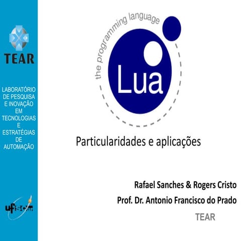 Apresentação sobre a linguagem lua | PPTX
