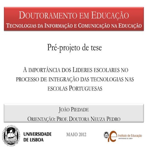 Apresentação Pré- projeto tese 
