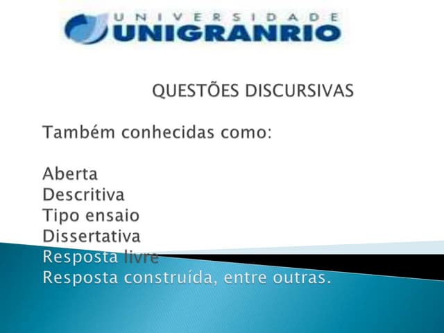 Como elaborar questões discursivas