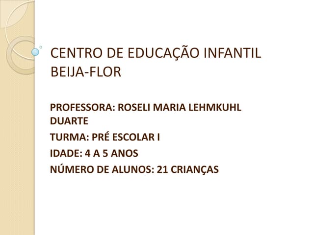 A presentação roseli