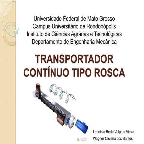 Apresentação transportadores continuos tipo rosca