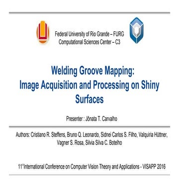 Welding Groove Mapping: Image Acquisition and Processing on Shiny Surfaces - ...