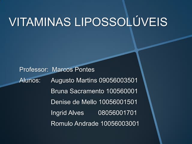 Apresentação vitaminas lipossoluveis