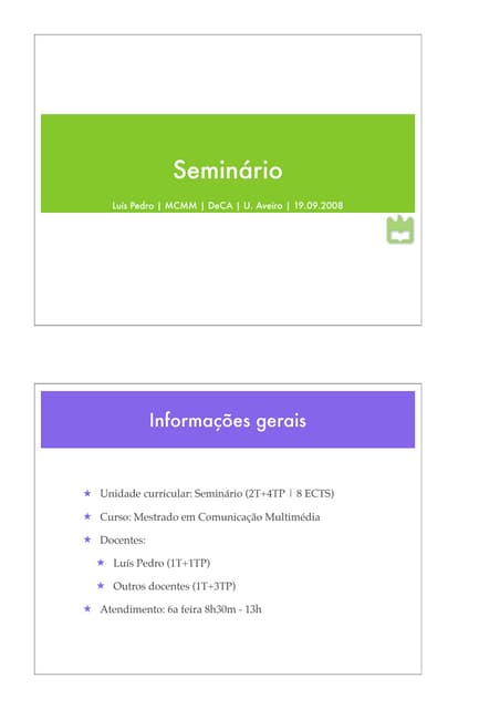 Apresentação Seminário Mcmm