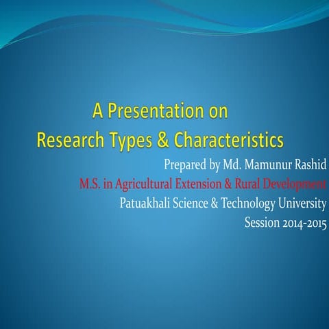 Research Types & Characteristicsch types & characteristics
