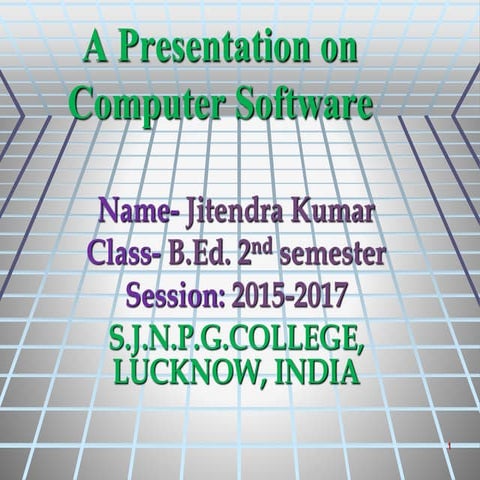 A presentation on computer software | PPT