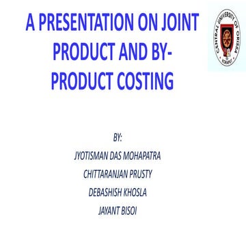 A presentation on joint product and by product costing